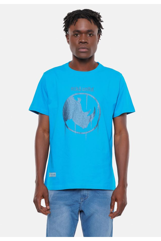 Camiseta-Ecko-Estampada-Azul