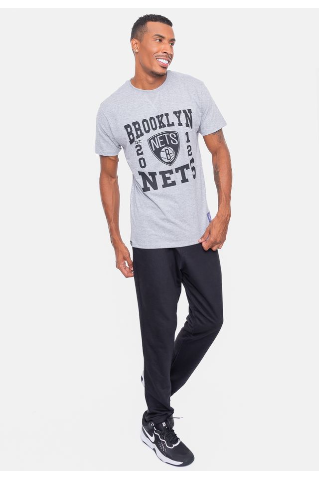 Camiseta-NBA-College-Brooklyn-Nets-Cinza-Mescla