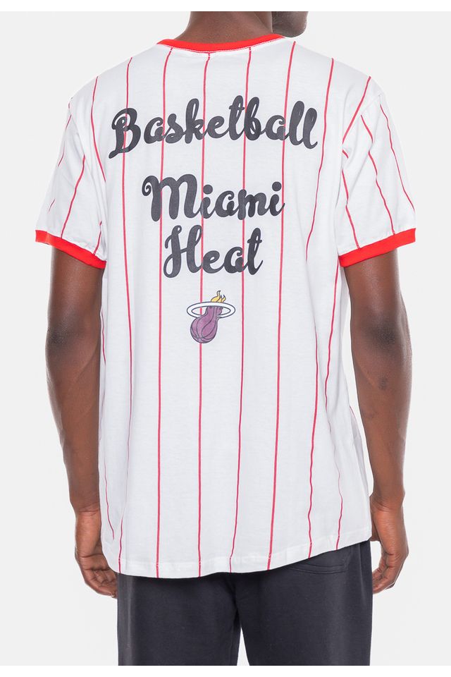 Camiseta-NBA-Baseball-Miami-Heat-Branca-Off