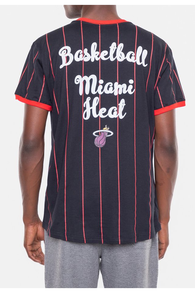 Camiseta-NBA-Baseball-Miami-Heat-Preta