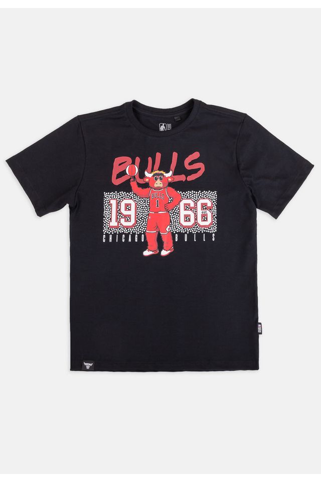 Camiseta-NBA-Juvenil-Mascot-Play-Chicago-Bulls-Preta