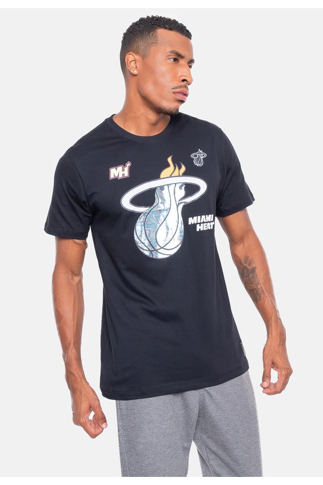 Camiseta-NBA-Rainbow-Miami-Heat-Preta