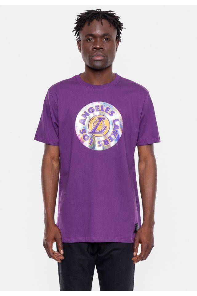 Camiseta-NBA-Oil-Color-Los-Angeles-Lakers-Roxa-Escuro