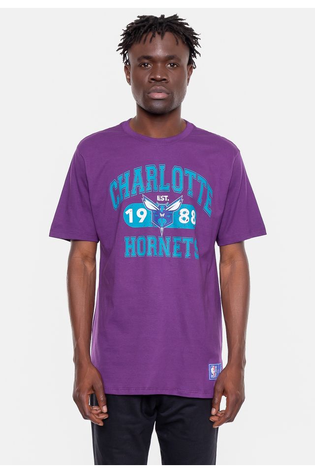 Camiseta NBA Club Charlotte Hornets Roxa Escuro - Urbane