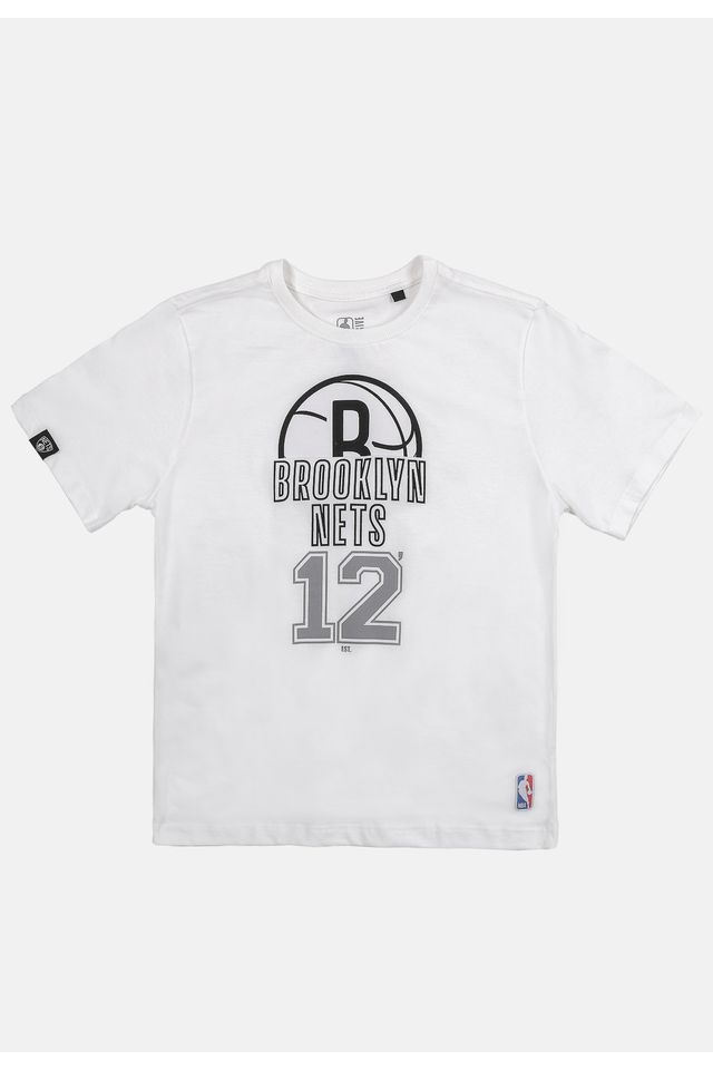 Camiseta-NBA-Juvenil-Half-Logo-Brooklyn-Nets-Branca-Off