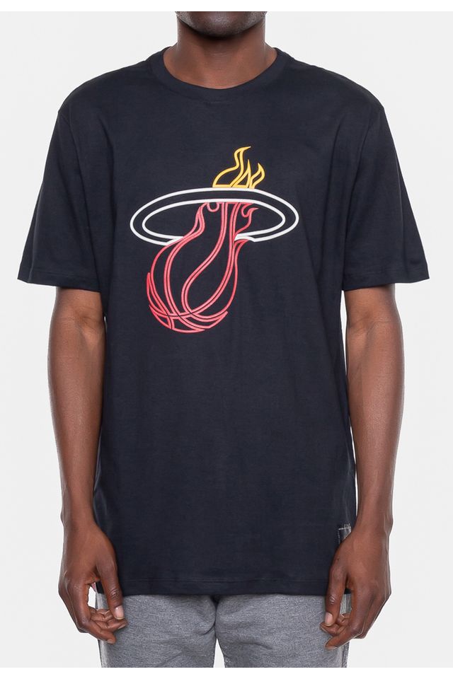 Camiseta-NBA-Logo-Sign-Miami-Heat-Preta