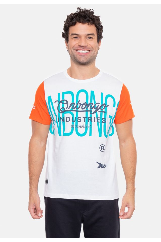 Camiseta-Onbongo-Indus-Manga-Tangerina
