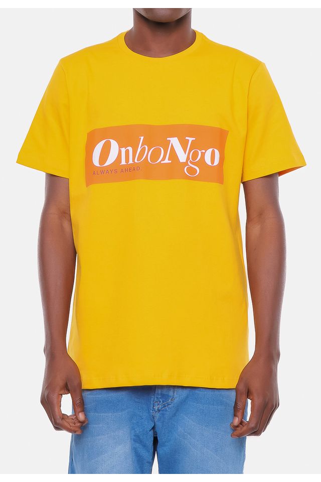 Camiseta-Onbongo-Letterring-Amarela-Mostarda