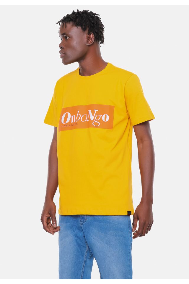 Camiseta-Onbongo-Letterring-Amarela-Mostarda