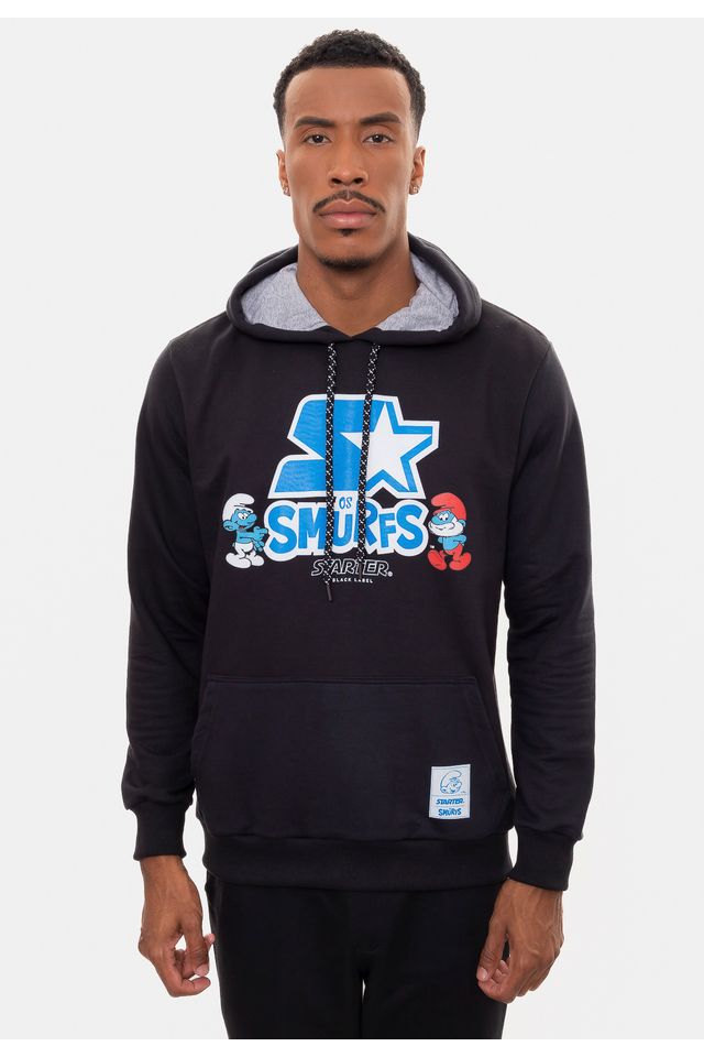 Moletom-Starter-Collab-Smurfs-Preta Moletom-Starter-Collab-Smurfs-Preta