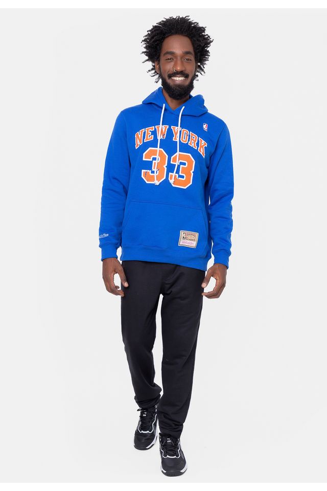 Moletom-Mitchell---Ness-Fechado-Patrick-Ewing-New-York-Knicks-Azul