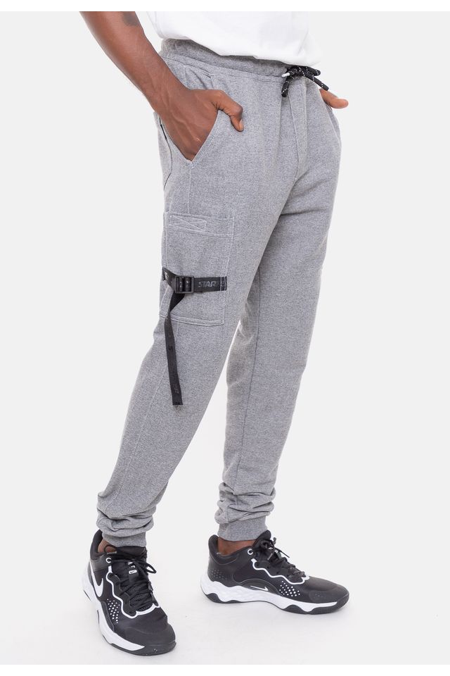 Calca-Starter-Moletom-Tape-Cinza-Mescla Calca-Starter-Moletom-Tape-Cinza-Mescla