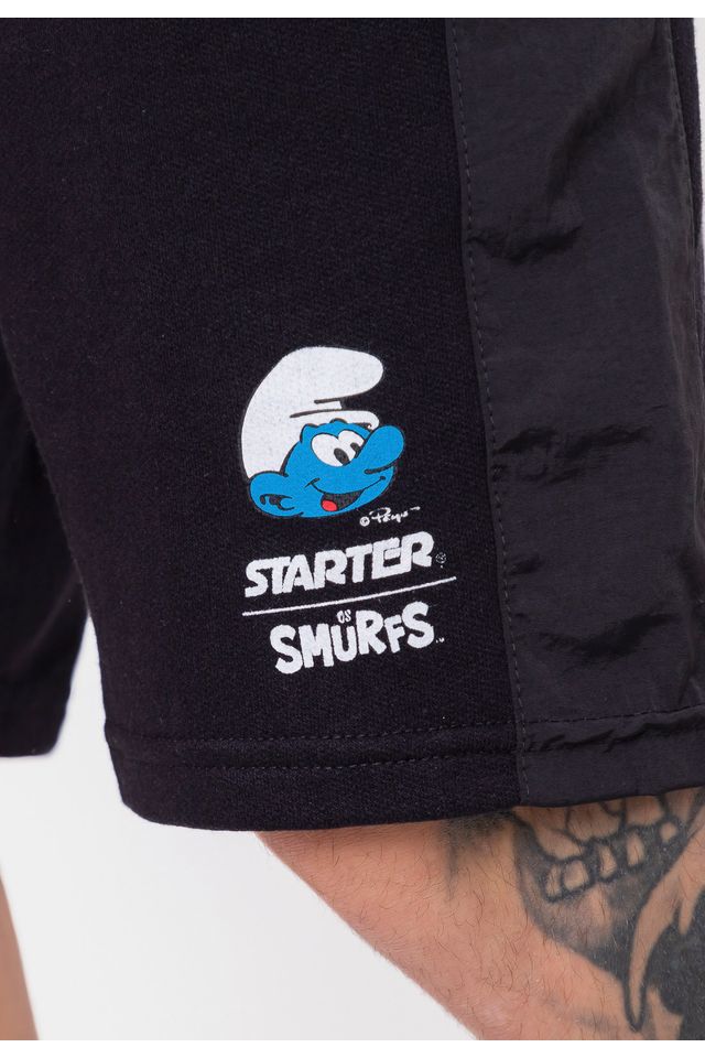 Bermuda-Starter-Moletom-Collab-Smurfs-Preta