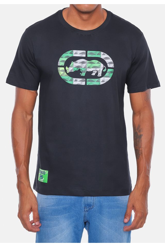 Camiseta-Ecko-Estampada-Preta