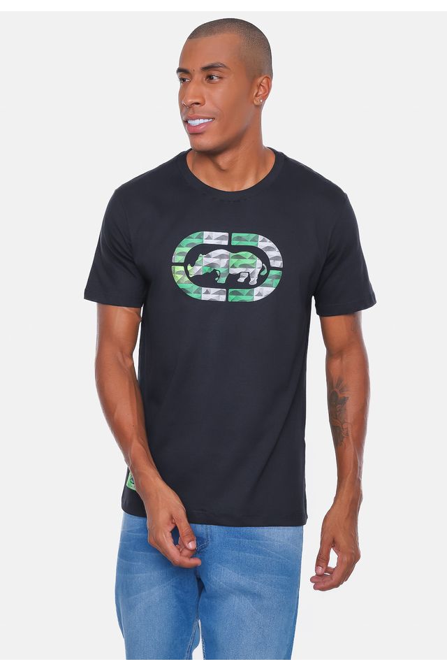 Camiseta-Ecko-Estampada-Preta