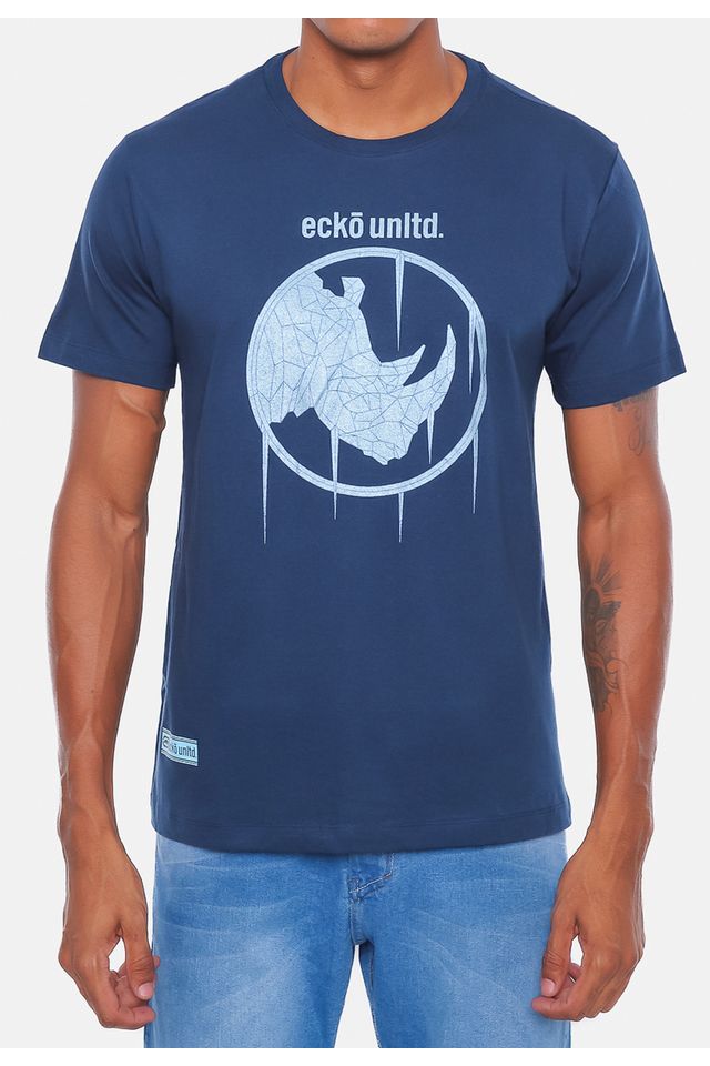 Camiseta-Ecko-Estampada-Azul-Marinho