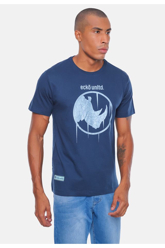 Camiseta-Ecko-Estampada-Azul-Marinho