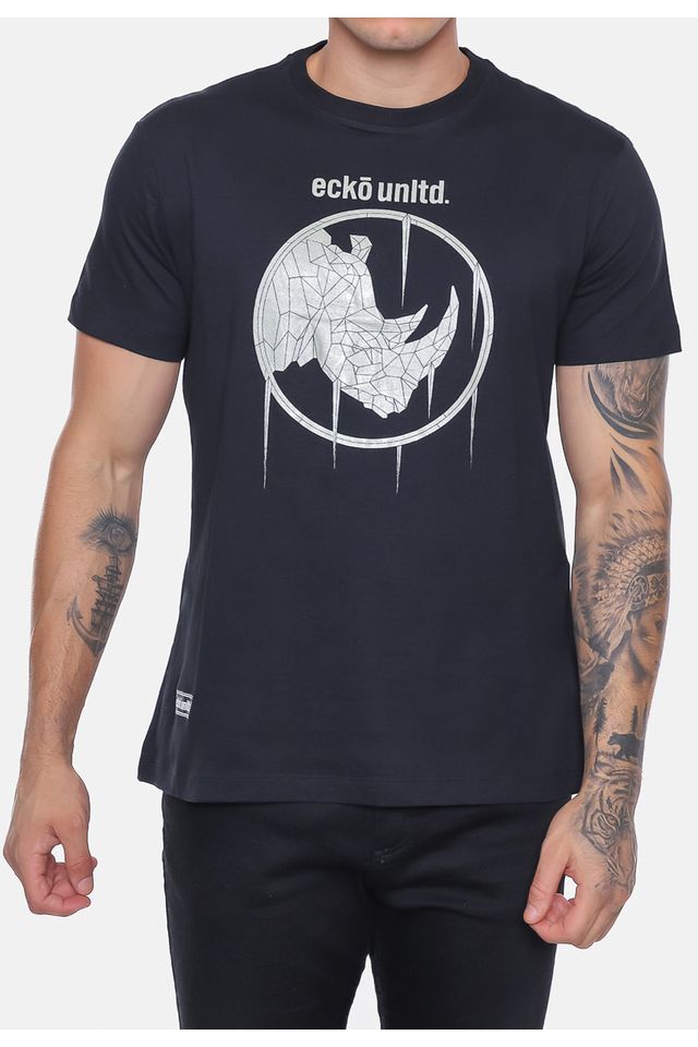 Camiseta-Ecko-Estampada-Preta