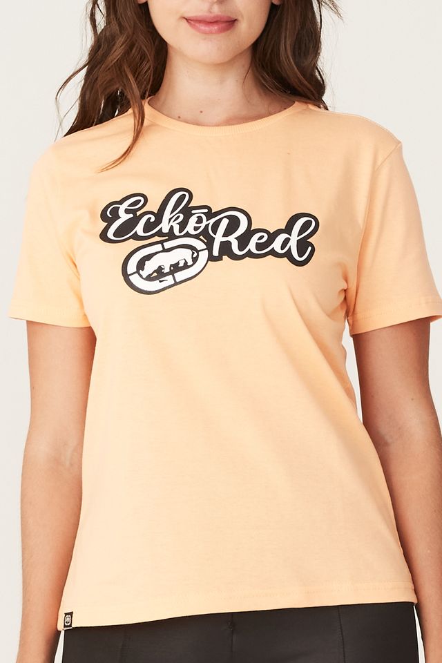 Camiseta-Ecko-Feminina-Estampada-Laranja