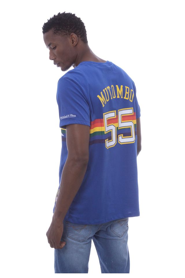 Camiseta-Mitchell---Ness-Estampada-Name-Number-Denver-Nuggets-Dikembe-Mutombo-Azul