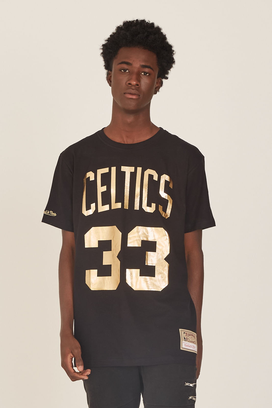 Camiseta Mitchell Ness Estampada Boston Celtics Larry Bird Preta