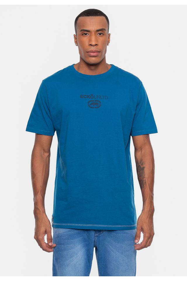 Camiseta-Ecko-Estampada-Azul