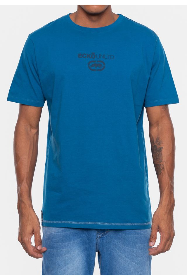 Camiseta-Ecko-Estampada-Azul