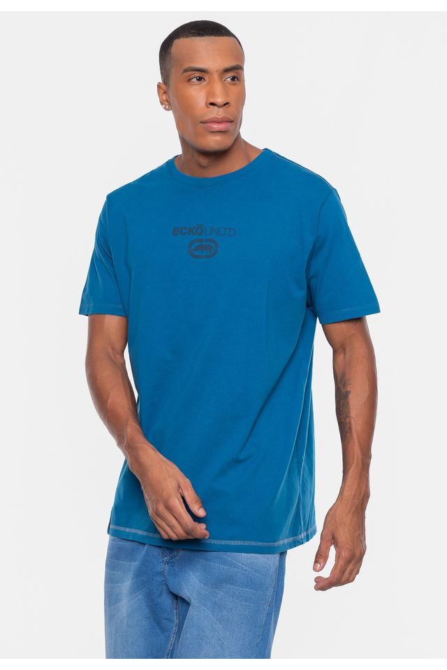 Camiseta-Ecko-Estampada-Azul