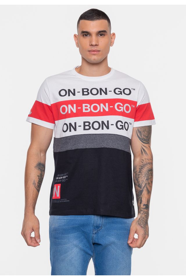 Camiseta-Onbongo-Stripes-Preta