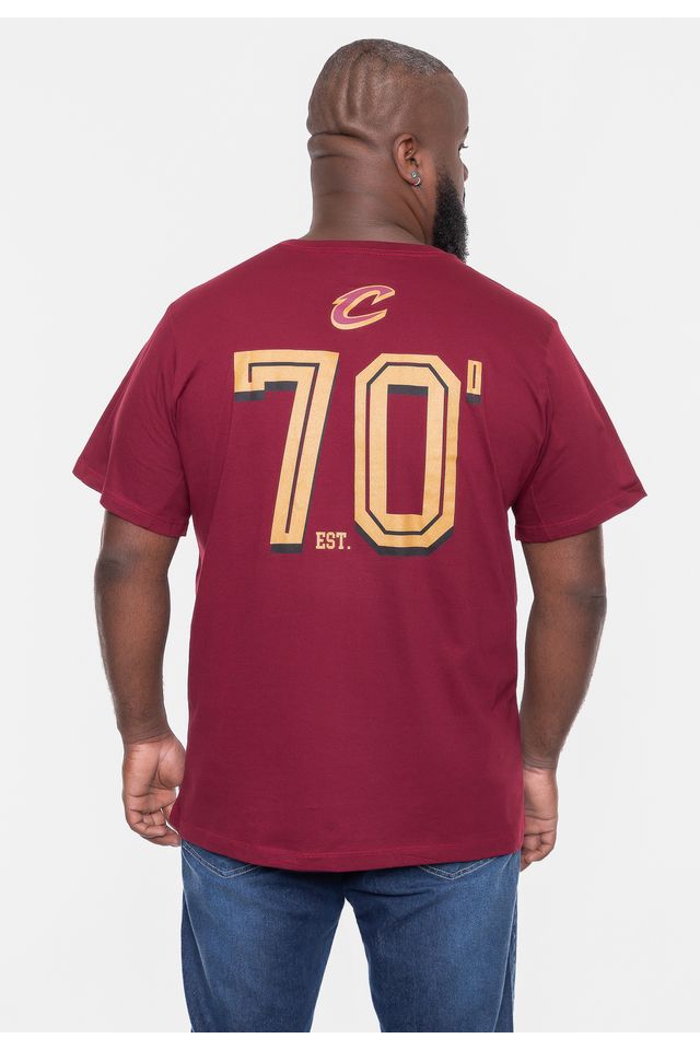 Camiseta-NBA-Plus-Size-City-Number-Cleveland-Cavaliers-Bordo-Rust