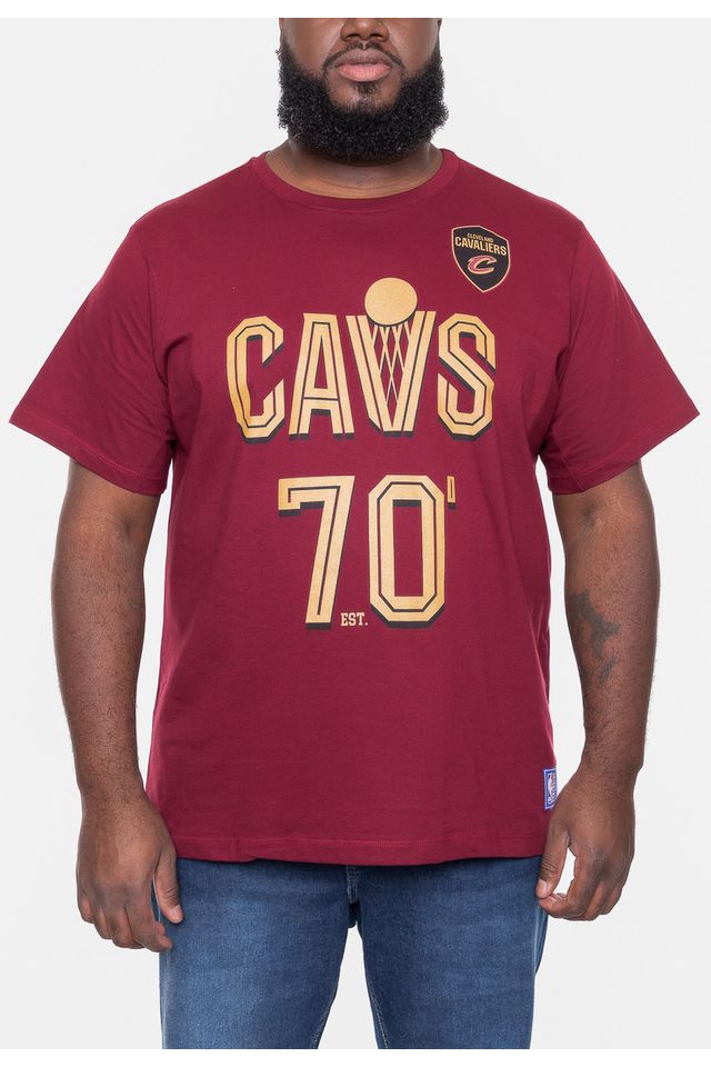 Camiseta-NBA-Plus-Size-City-Number-Cleveland-Cavaliers-Bordo-Rust