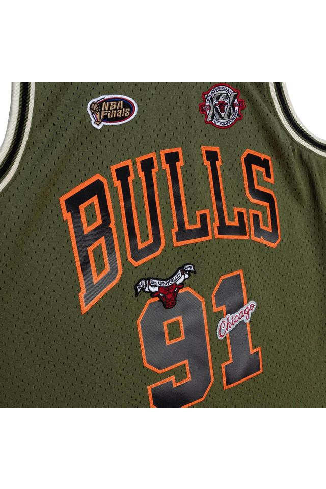 Regata-Mitchell---Ness-NBA-Flight-Swingman-Dennis-Rodman-Chicago-Bulls-1997-98-Jersey-Verde
