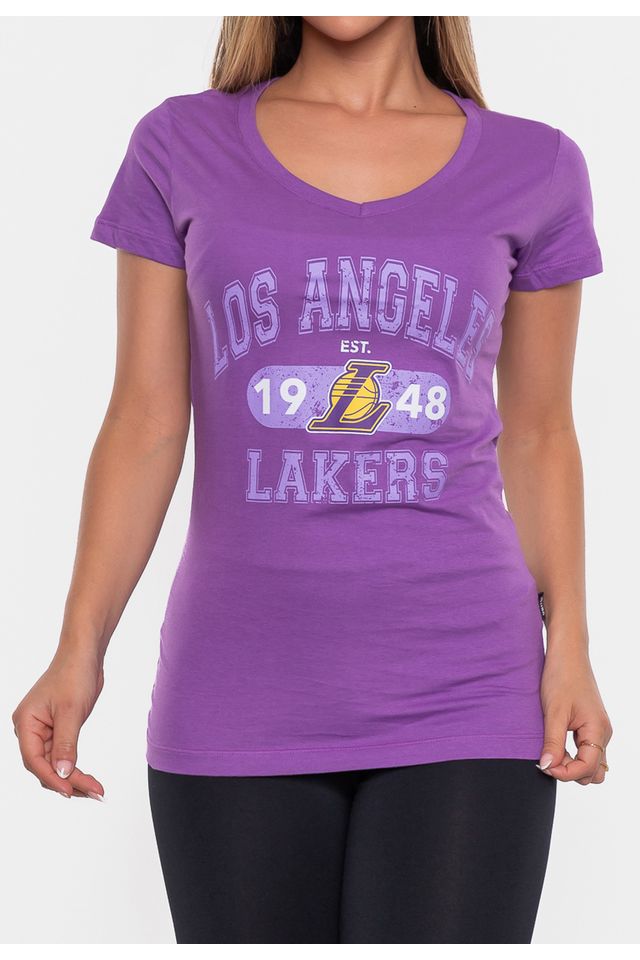Camiseta-NBA-Feminina-Club-Los-Angeles-Lakers-Purple-Swirl