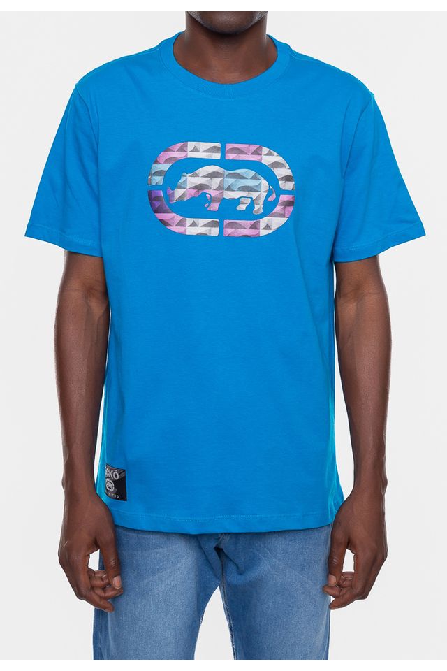 Camiseta-Ecko-Estampada-Azul