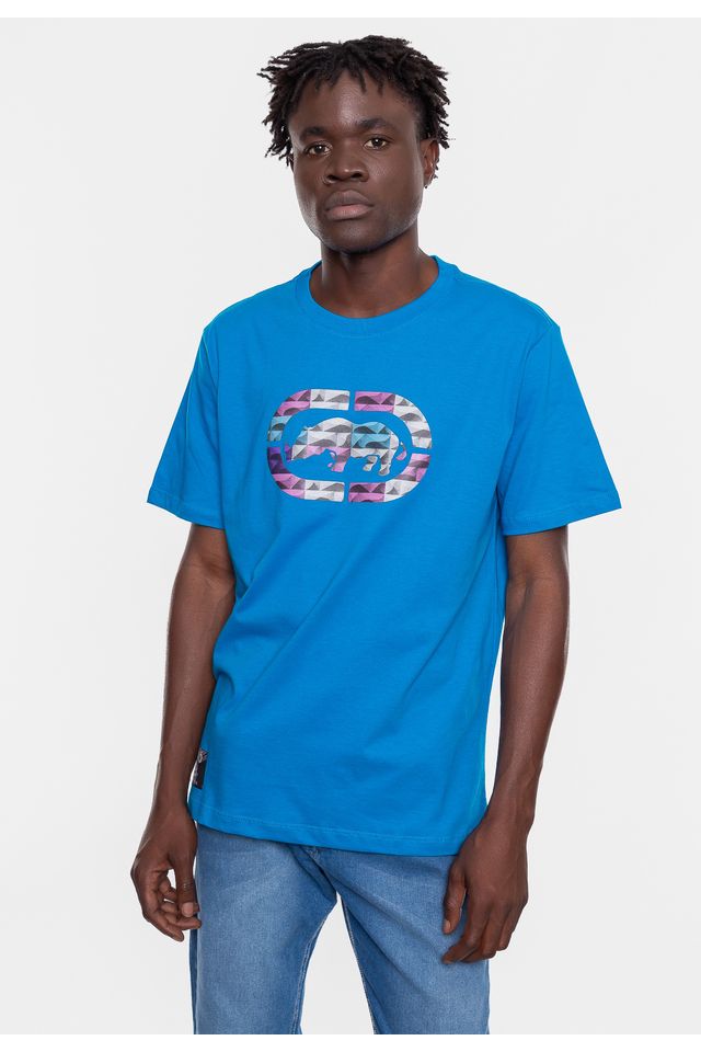 Camiseta-Ecko-Estampada-Azul