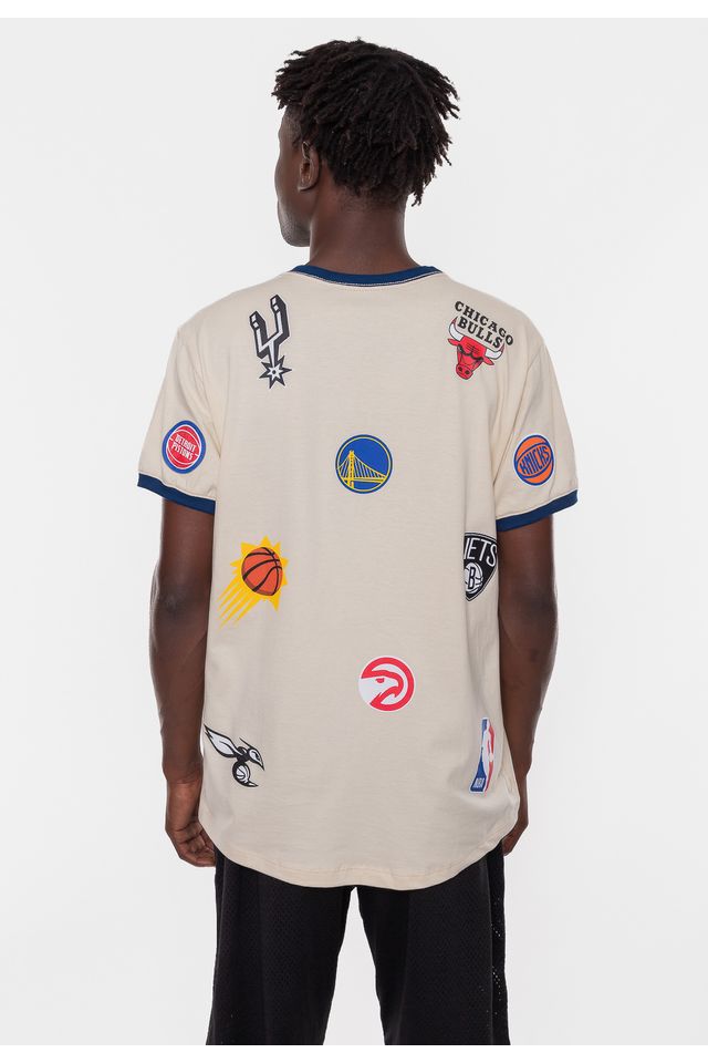 Camiseta-NBA-Patches-Bege-Vintage