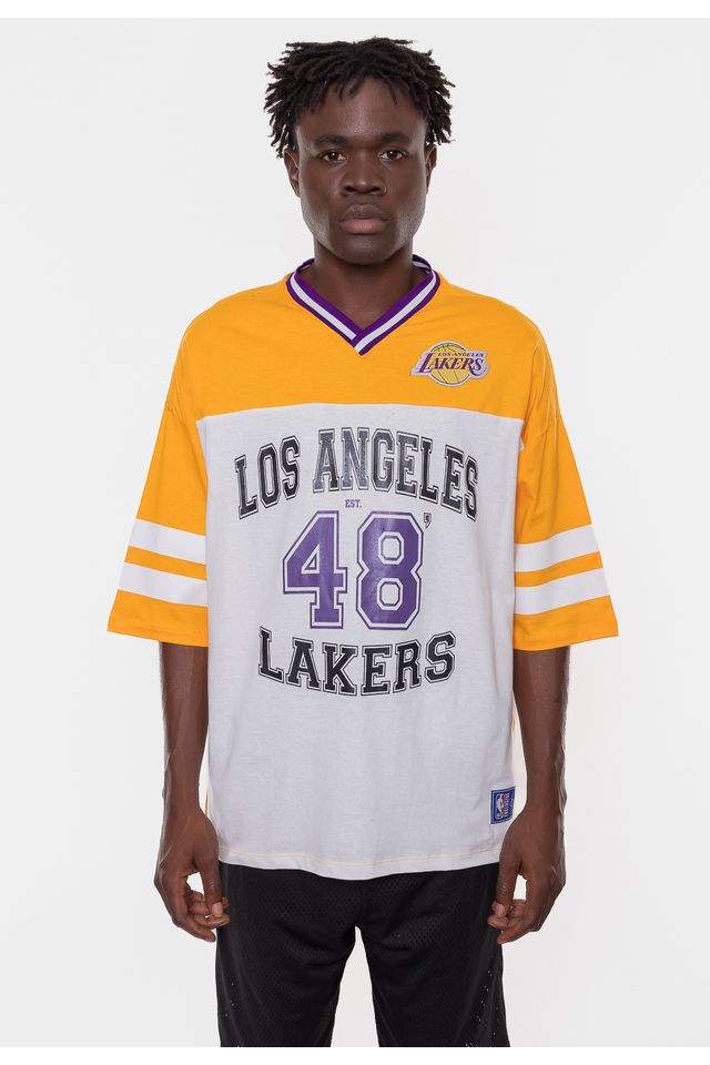 Camiseta-NBA-Football-Los-Angeles-Lakers-Amarela-Cadmium