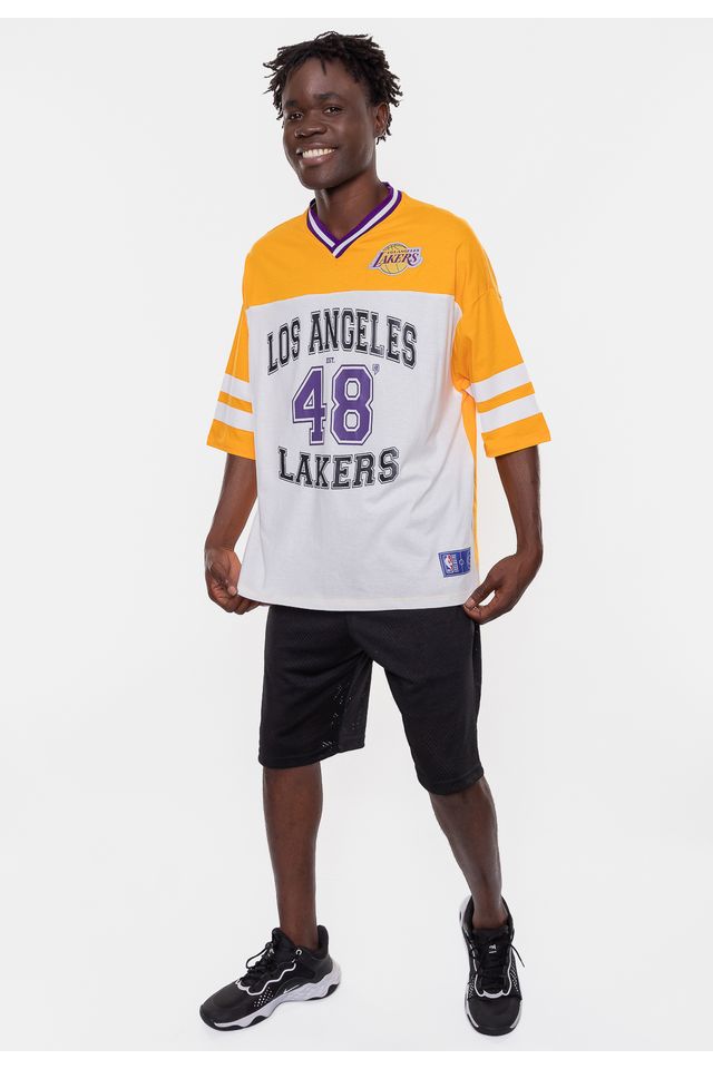 Camiseta-NBA-Football-Los-Angeles-Lakers-Amarela-Cadmium
