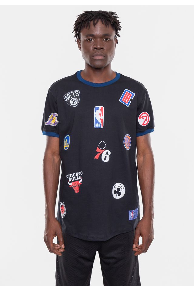Camiseta-NBA-Patches-Preta