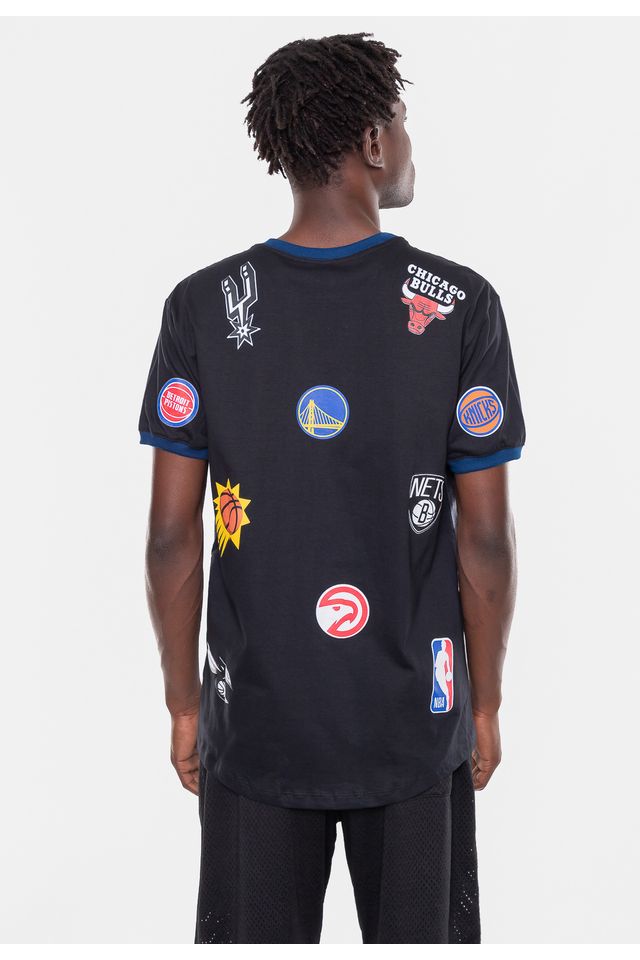 Camiseta-NBA-Patches-Preta