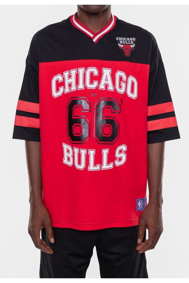 Camiseta-NBA-Football-Chicago-Bulls-Preta