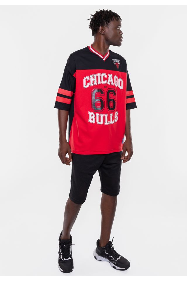 Camiseta-NBA-Football-Chicago-Bulls-Preta