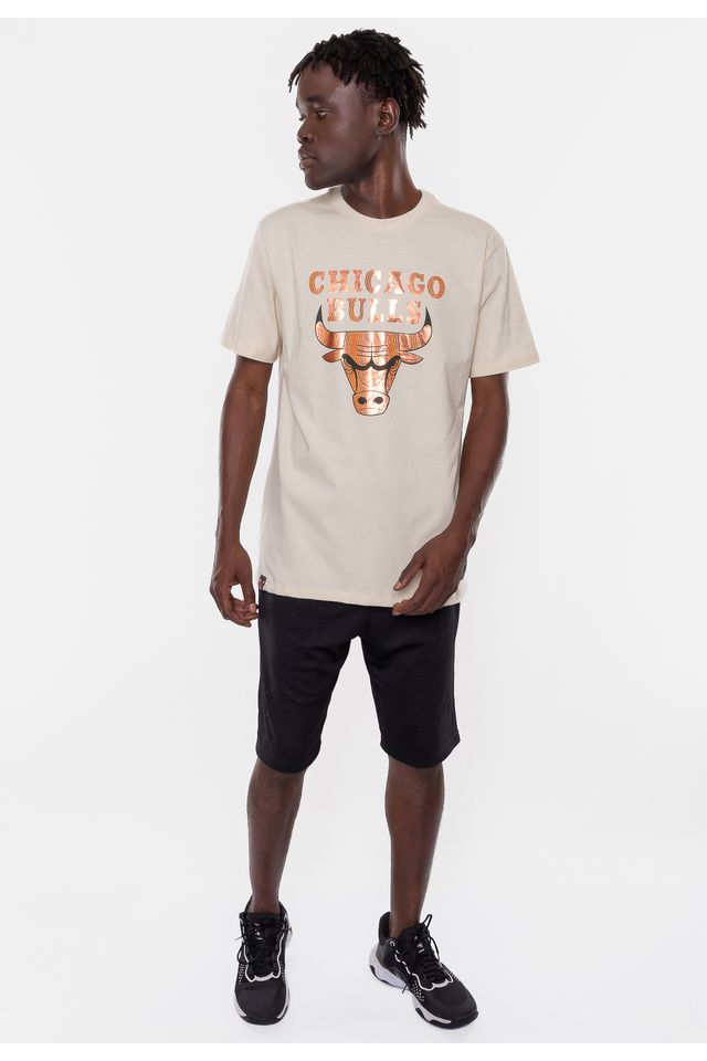 Camiseta-NBA-Sunshine-Chicago-Bulls-Bege-Vintage