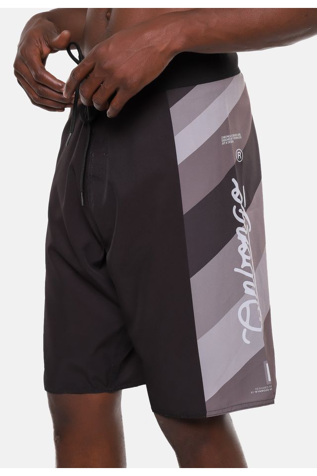 Boardshort-Onbongo-Strip-Preto