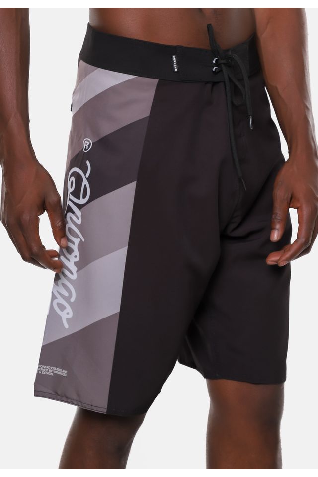 Boardshort-Onbongo-Strip-Preto