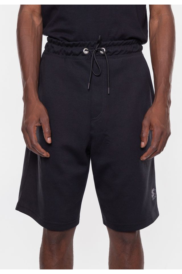 Bermuda-Starter-Moletom-Preta Bermuda-Starter-Moletom-Preta