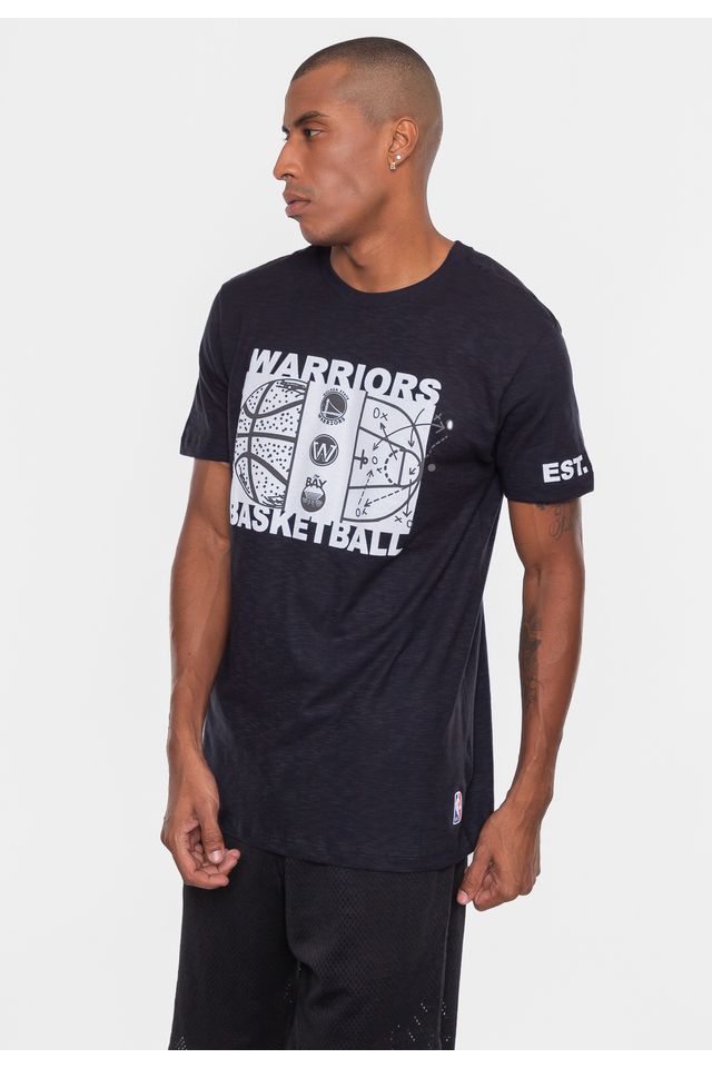 Camiseta-NBA-Straight-Up-Golden-State-Warriors-Preta