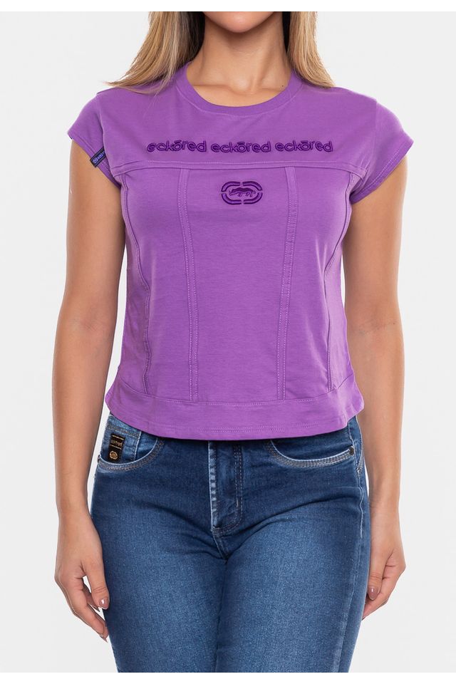 Camiseta-Ecko-Feminina-Estampada-Roxa