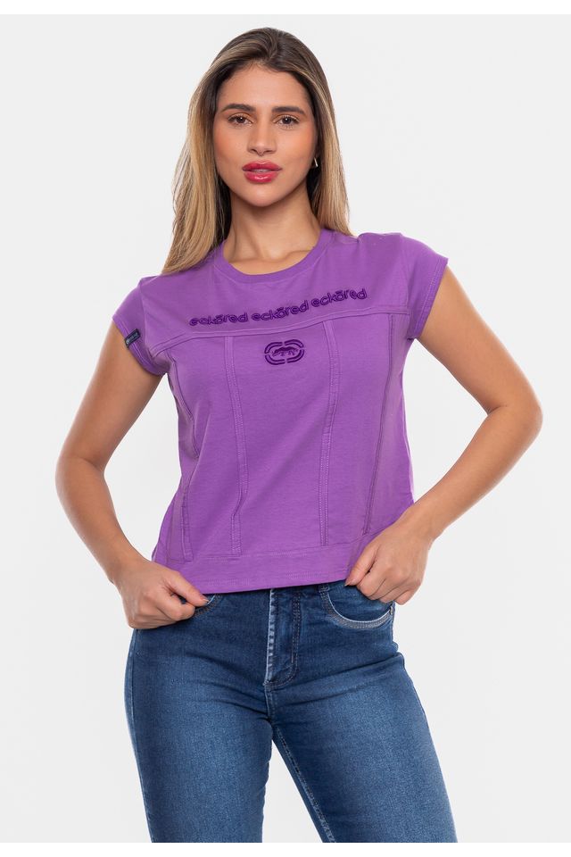 Camiseta-Ecko-Feminina-Estampada-Roxa
