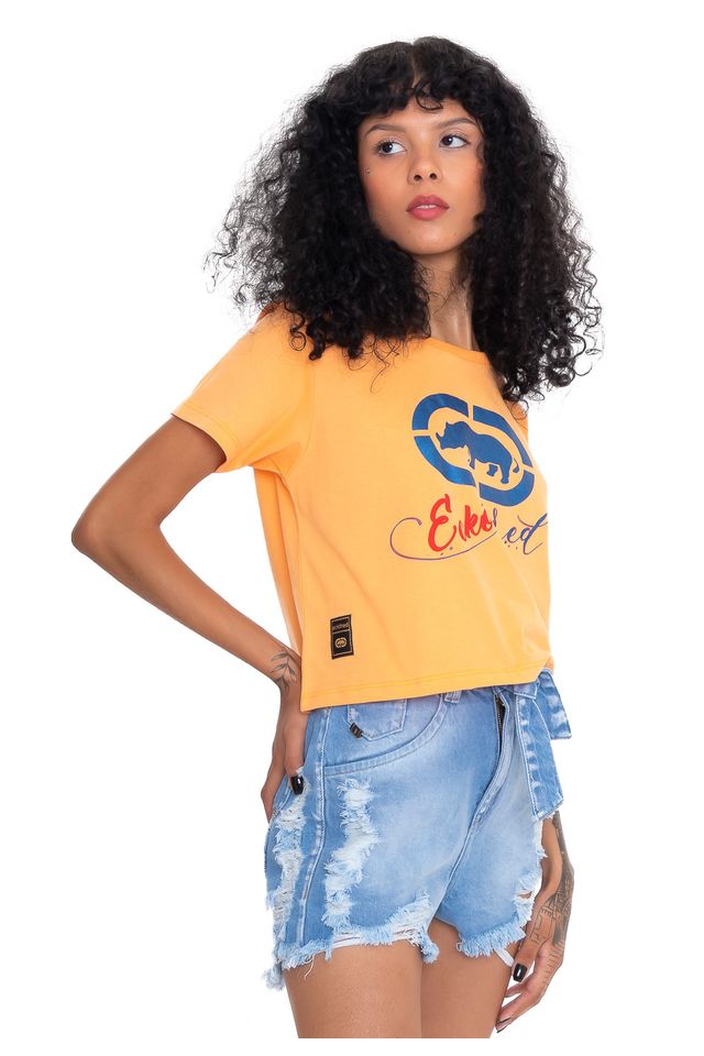 Camiseta-Ecko-Feminina-Where-Laranja